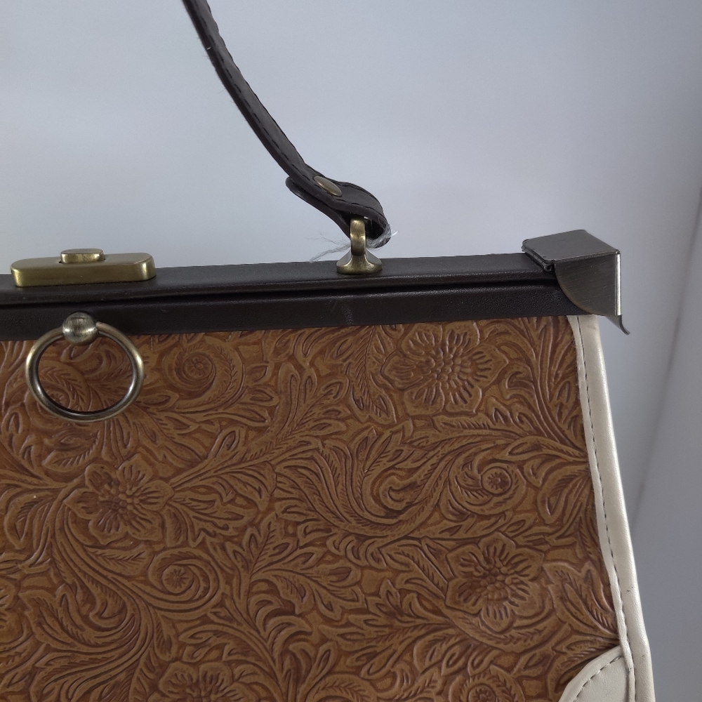 Vintage 1990s Leather Handbag Purse Shoulder Bag